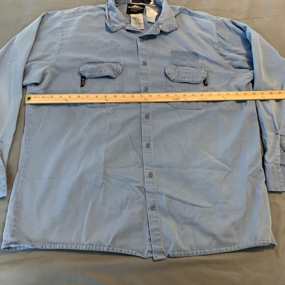 SteelGuard Essentials FR Shirt Mens 2XLL Light Blue Flame Resistant Work Button - Picture 4 of 7